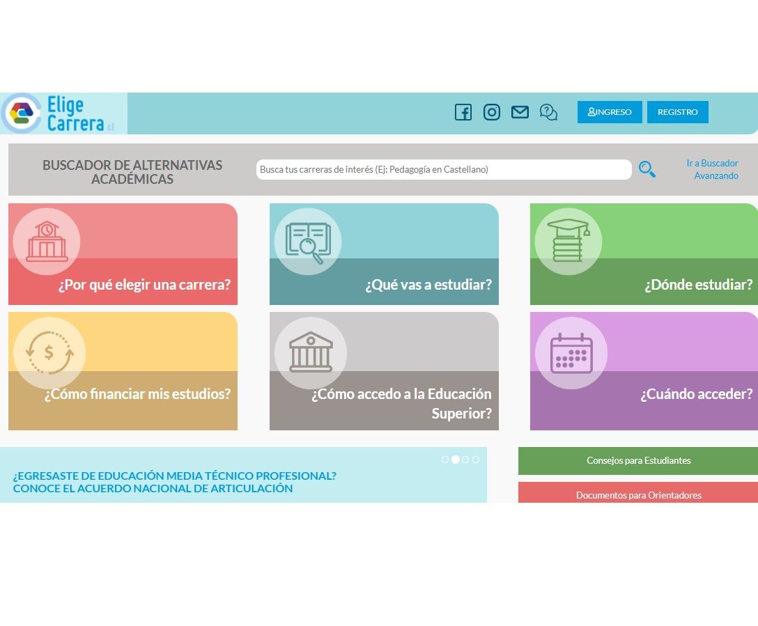 Portal Elige Carrera del Consejo Nacional de Educación